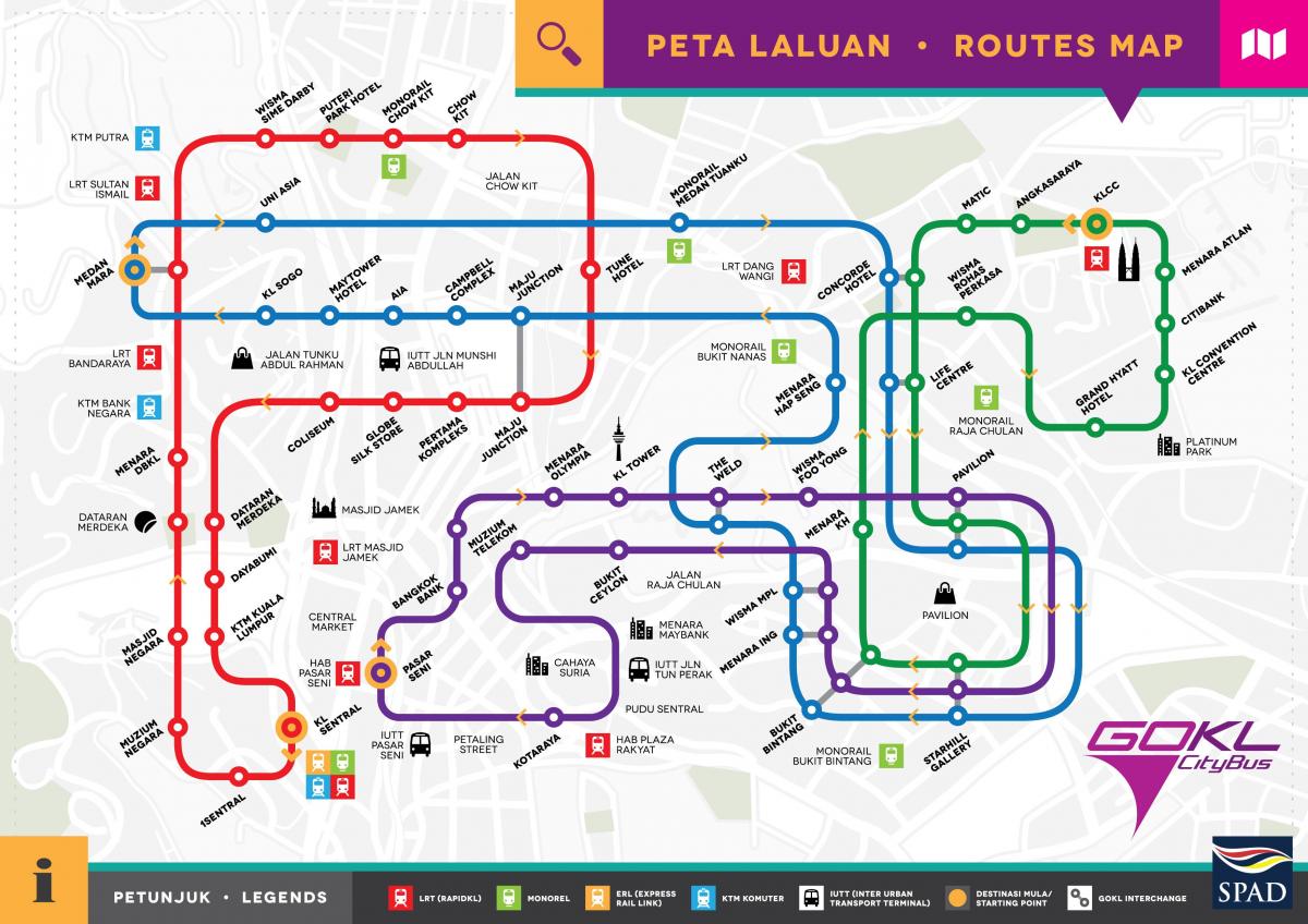 go kl city bus mapa tras