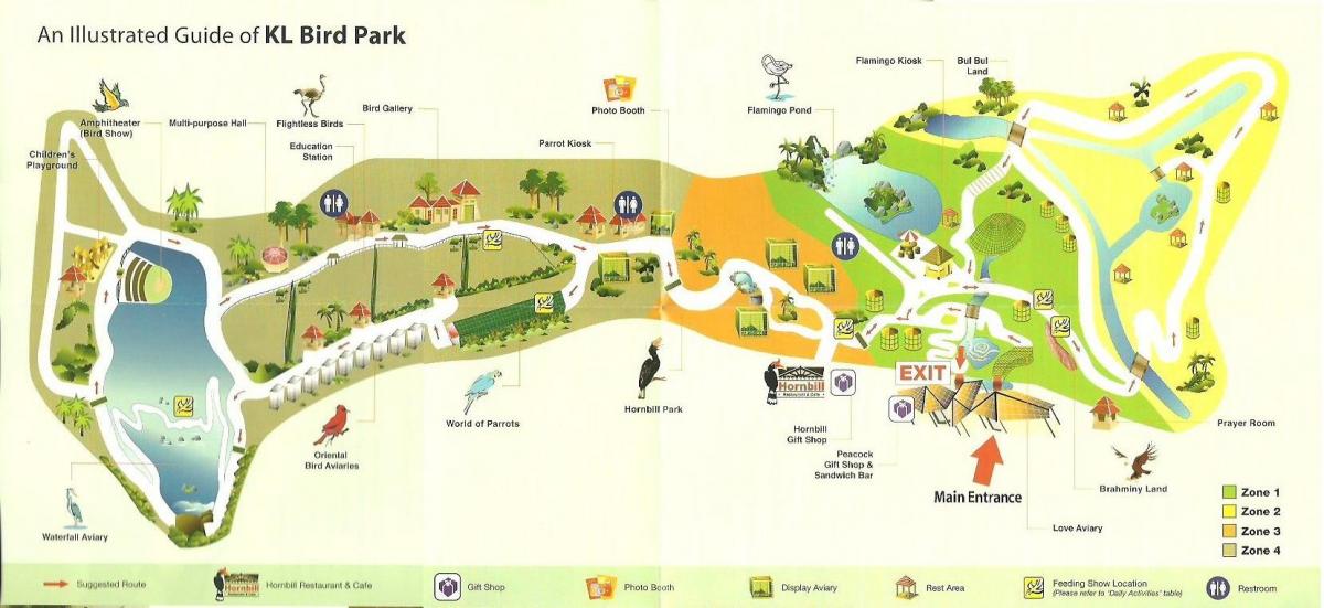 kuala lumpur bird park mapě