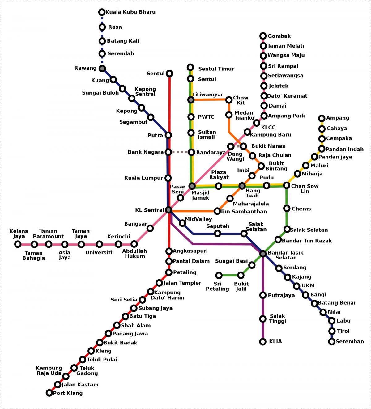 malajsie mapa metra