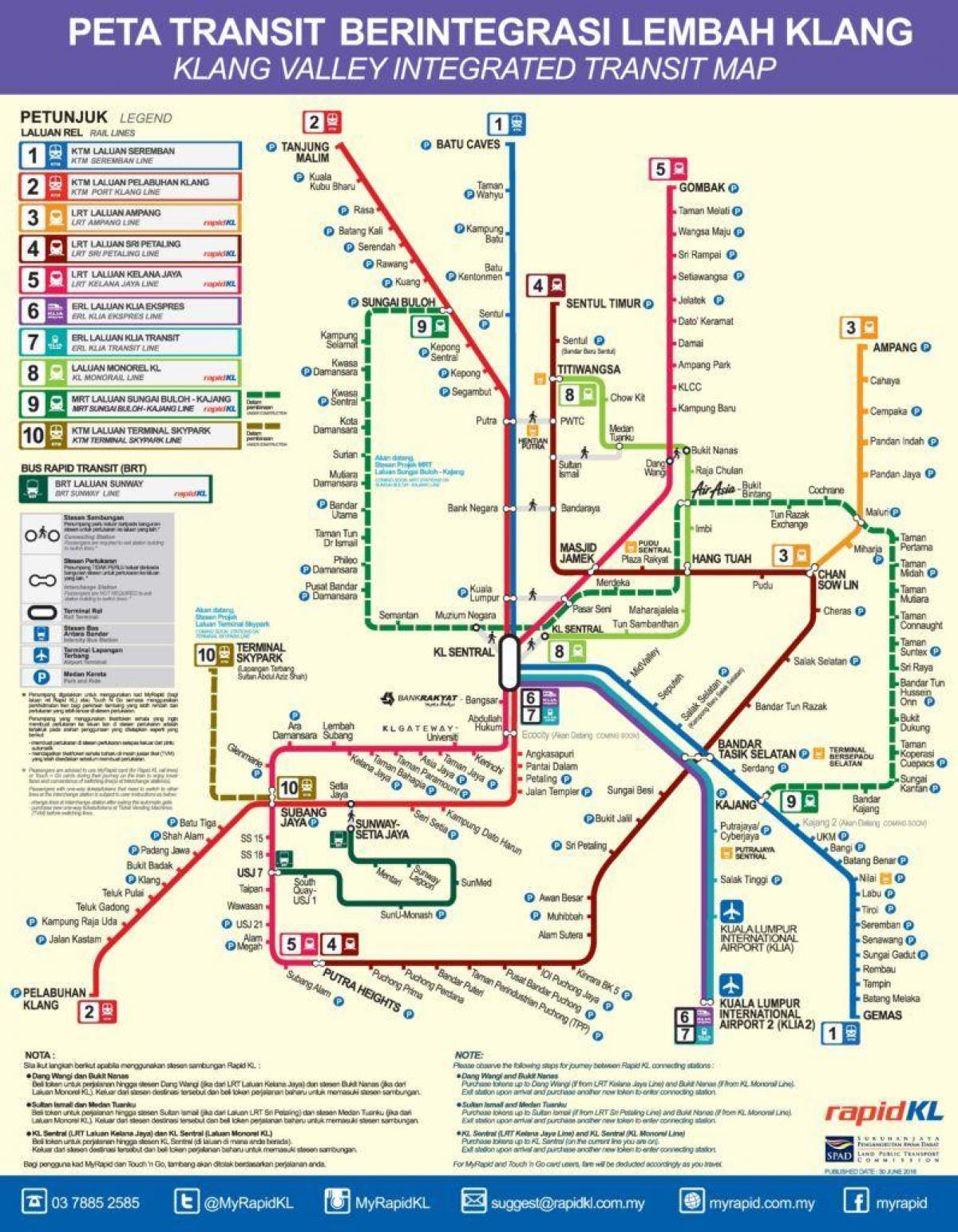 klang valley železniční tranzitní mapa