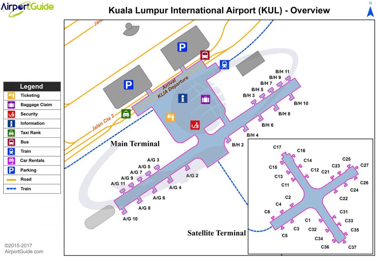 kuala lumpur international airport terminal mapy