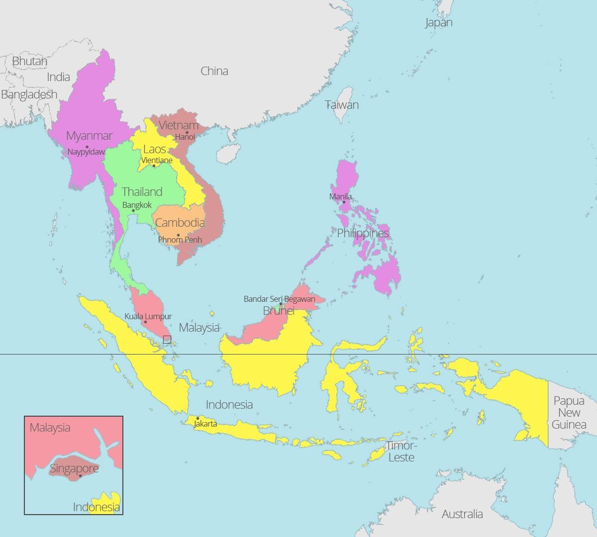 kuala lumpur umístění na mapě světa