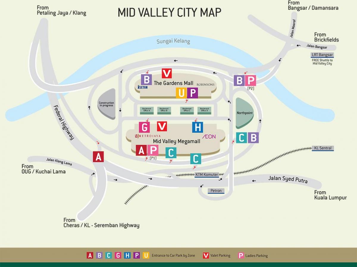 Mapa mid valley directory