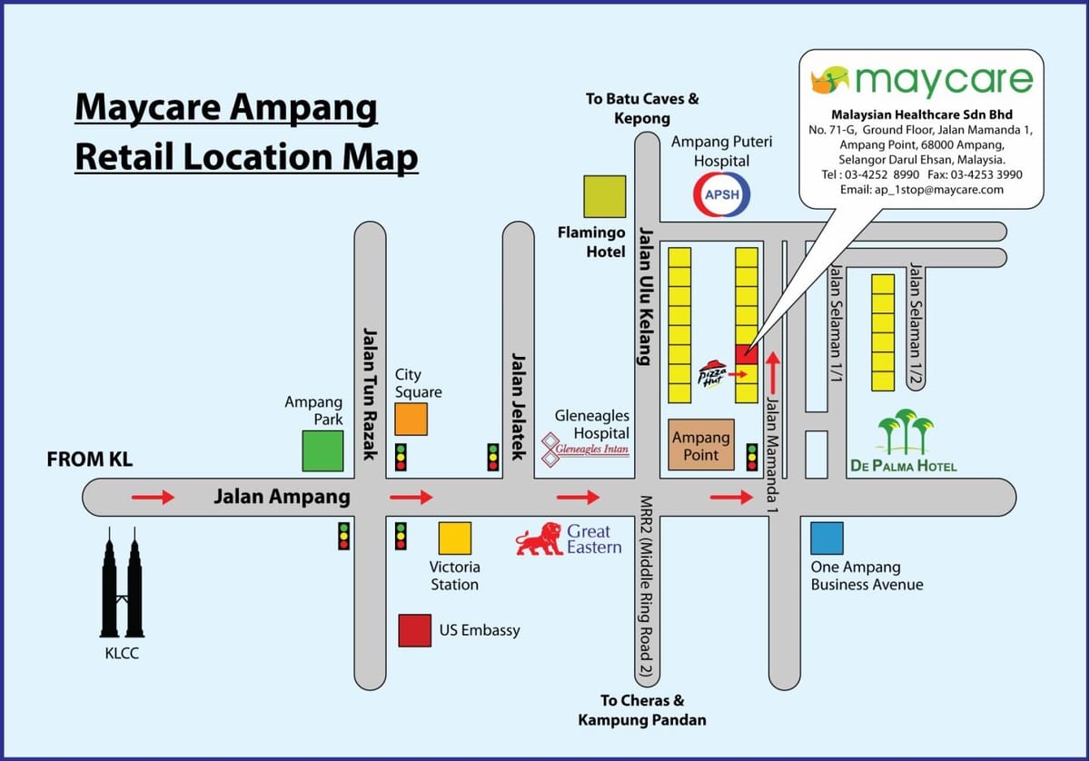 Mapa ampang park