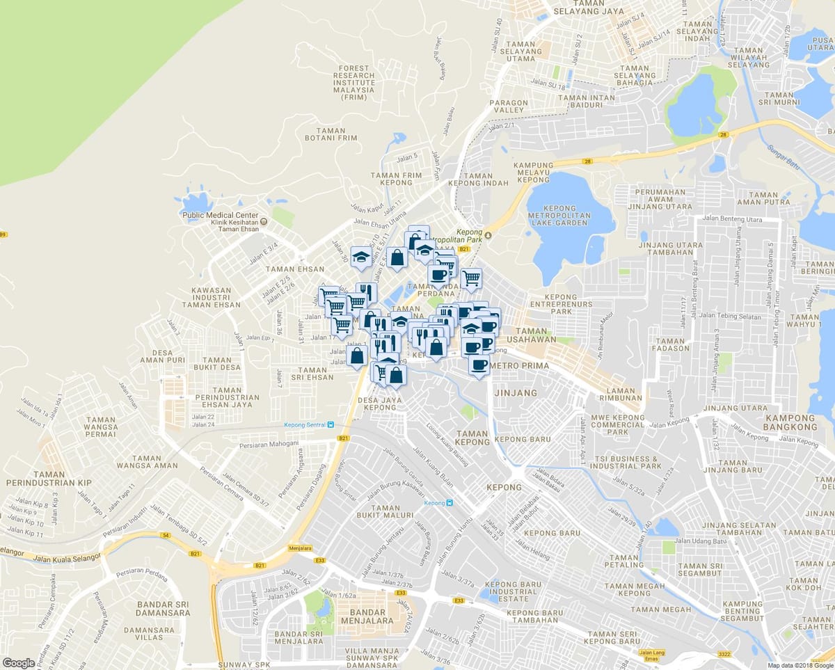 kepong, kuala lumpur mapě