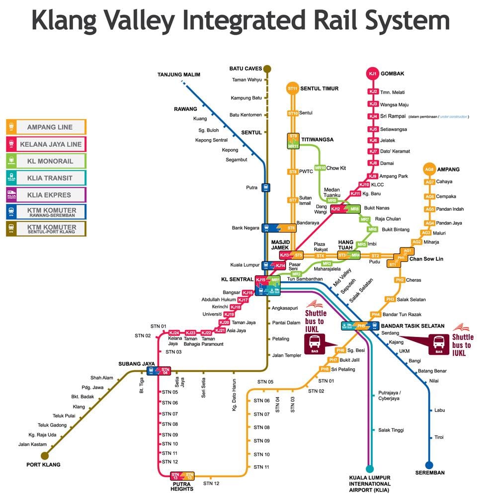 kuala lumpur railway station mapě