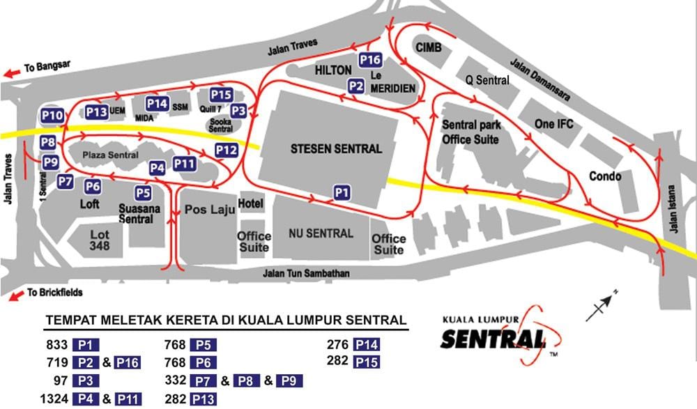 kuala lumpur sentral mapě