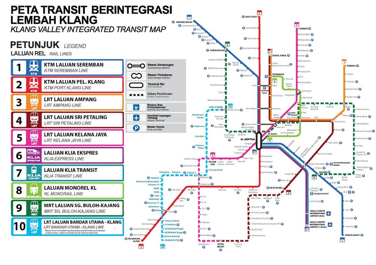 Mapa klang valley area