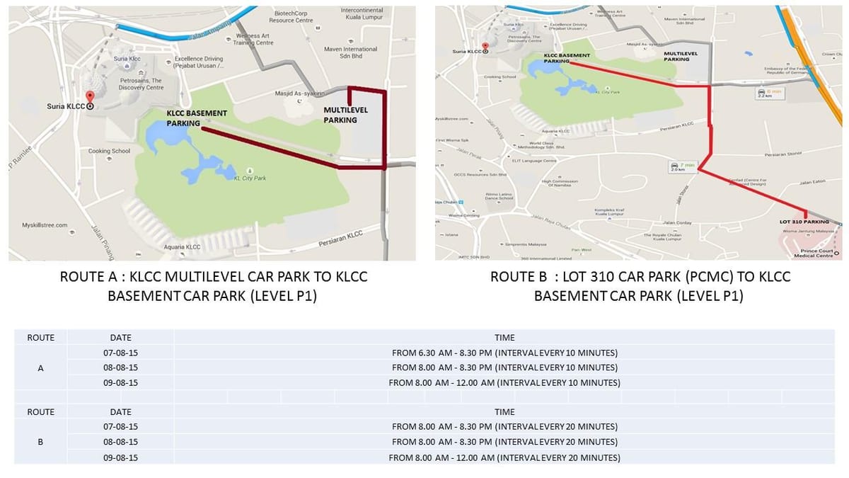 Mapa klcc parkoviště