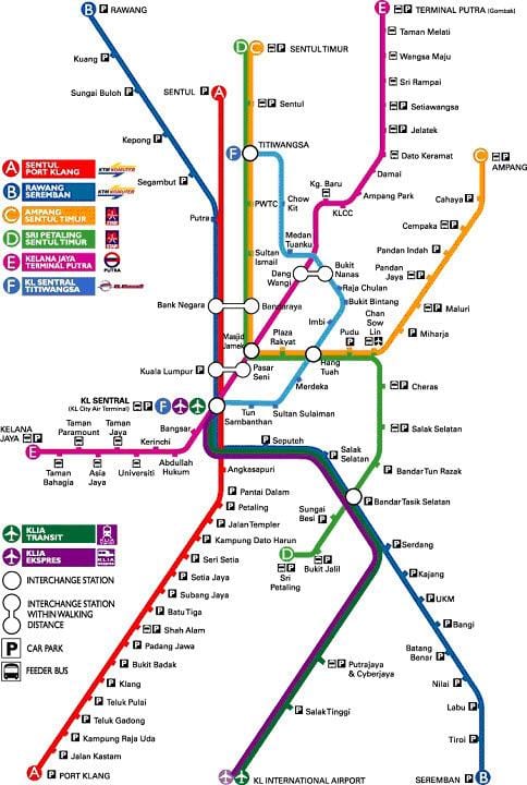 klia ekspres mapě