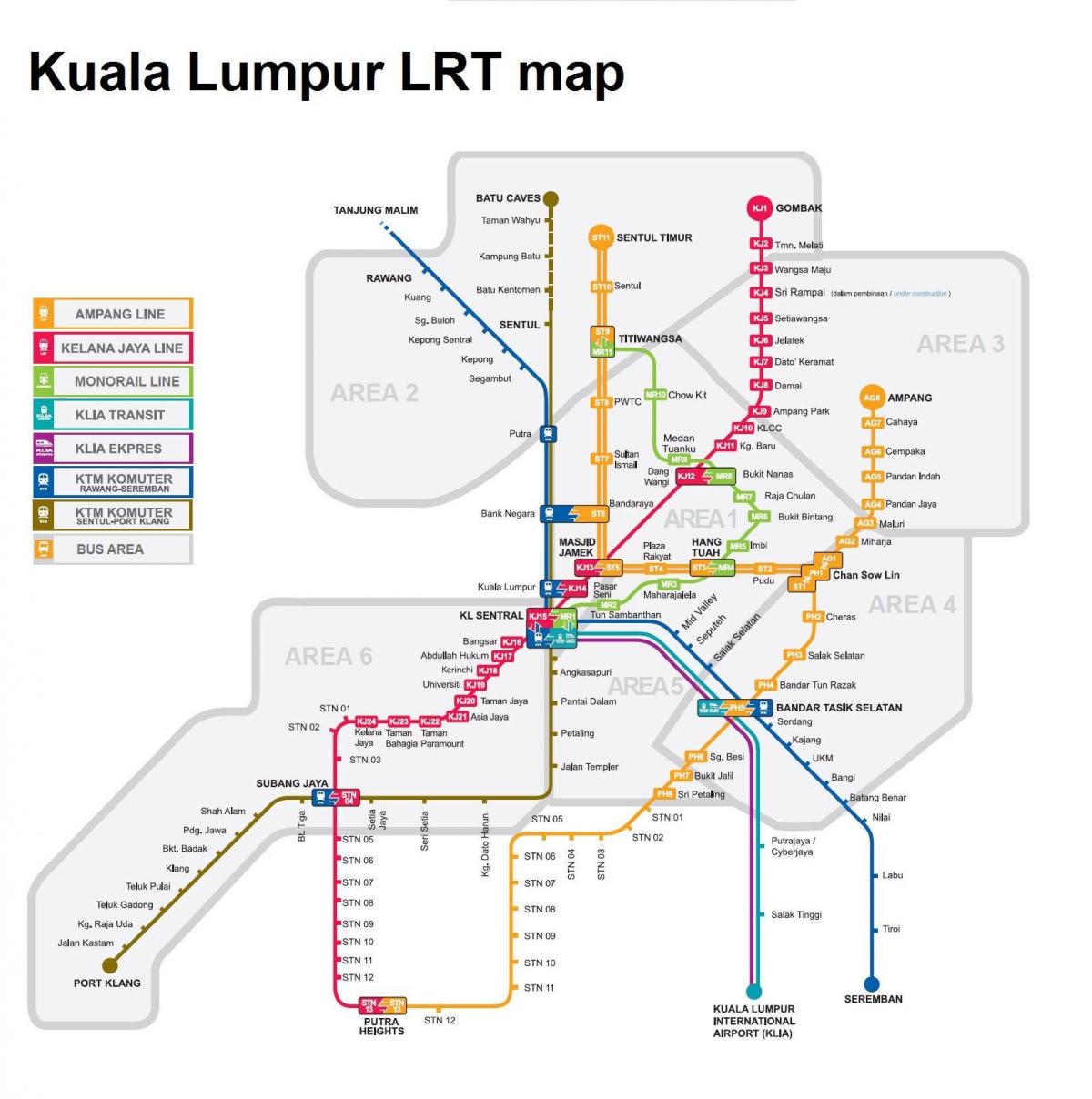 lrt mapa kl, malajsie