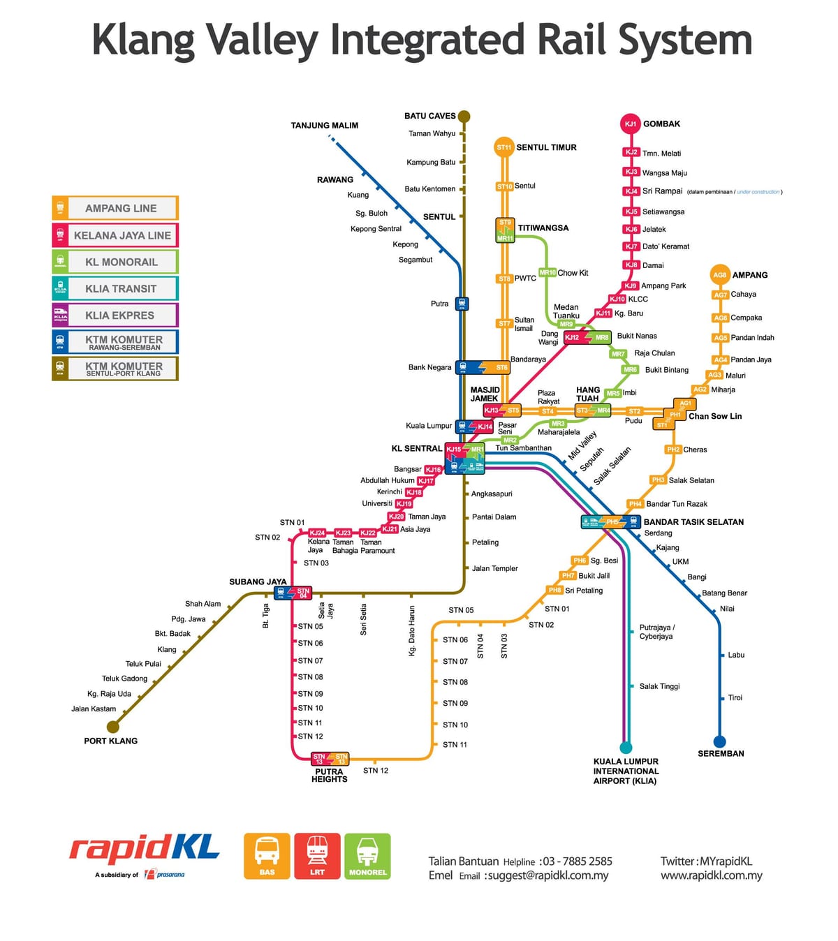 malajsie doprava mapa