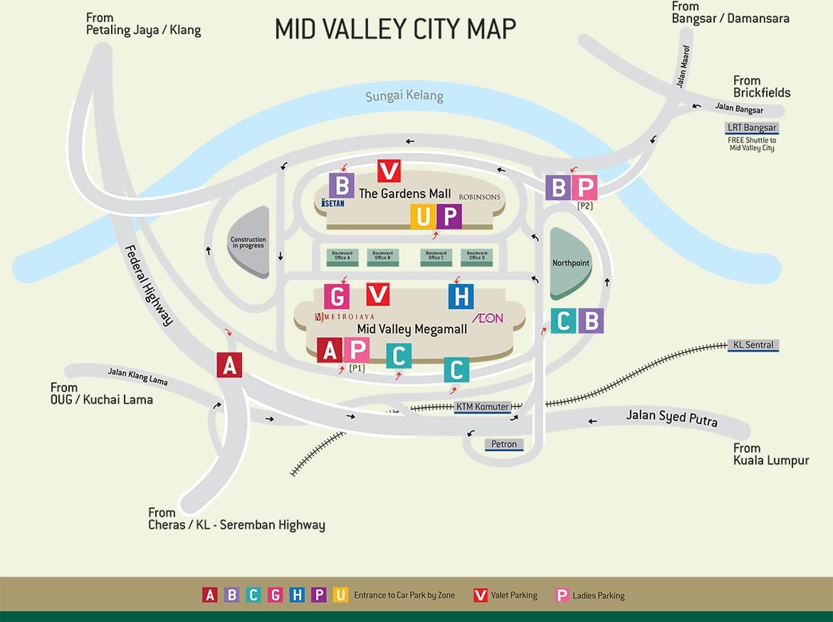 Mapa mid valley directory