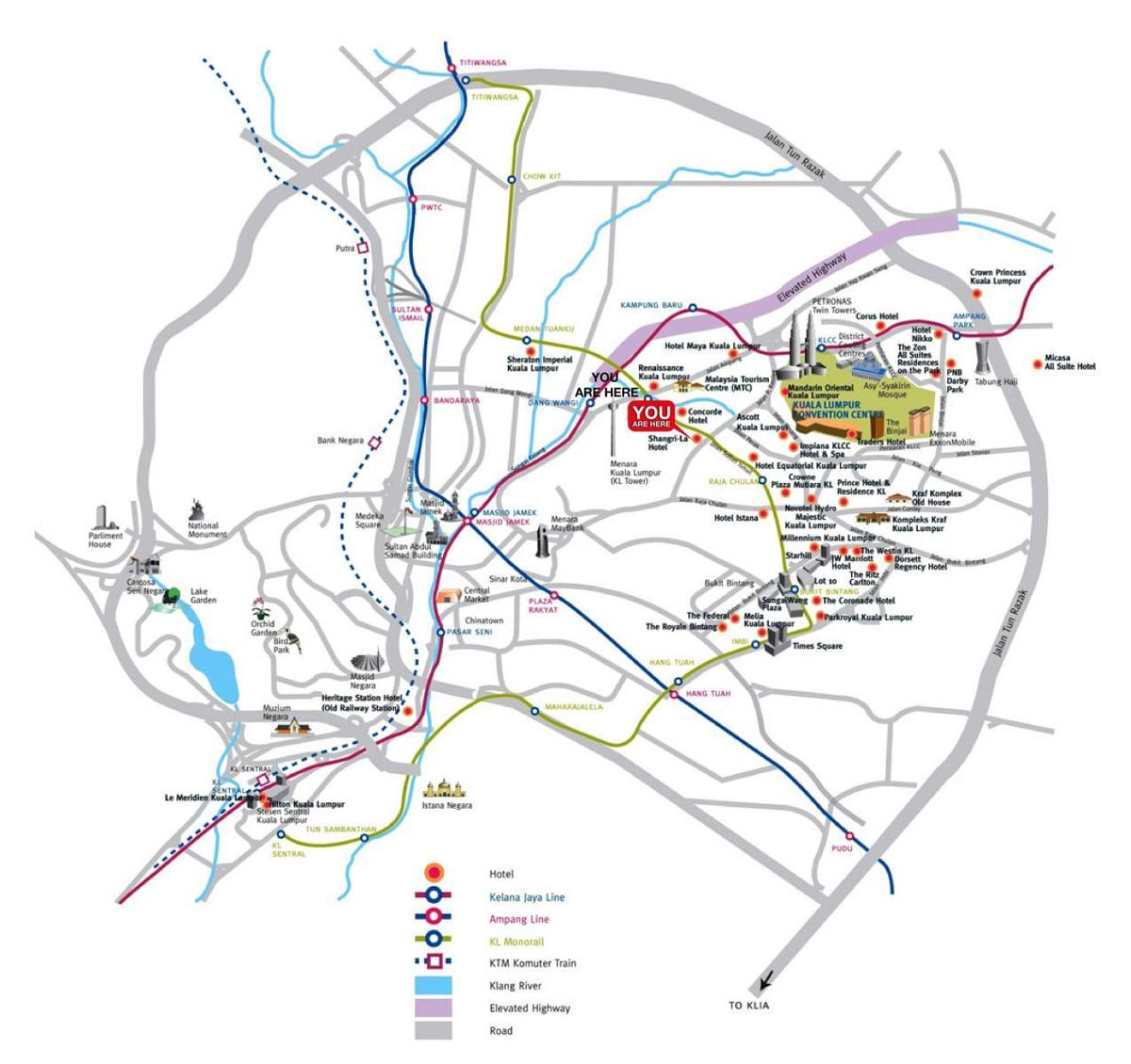 Mapa shangri la hotel kuala lumpur 