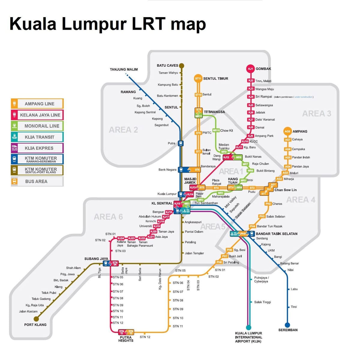 vlak mapa kuala lumpur