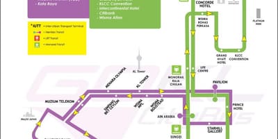 Mapa jít kl green line