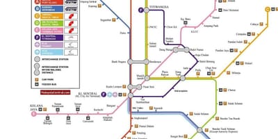 Kuala lumpur lehké železniční mapě