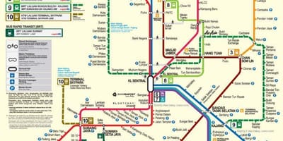 Klang valley železniční tranzitní mapa