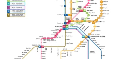 Malajsie doprava mapa