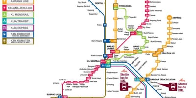 Vlak mapa kl, malajsie