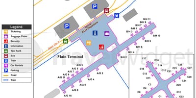 Kuala lumpur letiště terminál mapě