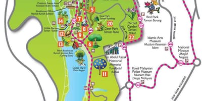 Mapa perdana botanical garden